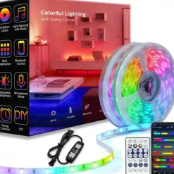 LED Strip Lights 1m-30m RGBIC WS2812b Bluetooth App Control Chasing Effect Lights Flexible Tape Diode Ribbon TV BackLight Room Decorate