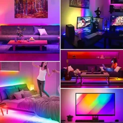 LED Strip Lights 1m-30m RGBIC WS2812b Bluetooth App Control Chasing Effect Lights Flexible Tape Diode Ribbon TV BackLight Room Decorate