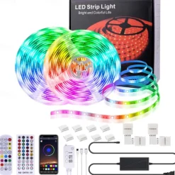 LED Strip Lights Smart Lights 5M 10M Light Sets RGB Tiktok Lights 150 300 LEDs SMD5050 10mm 1Set Mounting Bracket 1 set RGB APP Control Self-adhesive 12V