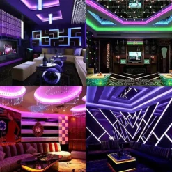 LED Strip Lights Waterproof 10M(2x5M) Flexible LED Strip Lights RGB Tiktok Lights 2835 600LEDs 8mm 44Keys IR Remote Controller