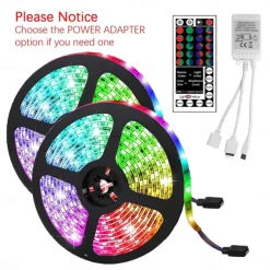 LED Strip Lights Waterproof 10M(2x5M) Flexible LED Strip Lights RGB Tiktok Lights 2835 600LEDs 8mm 44Keys IR Remote Controller