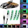 LED Strip Lights Waterproof 1M RGB Tiktok Lights 60 LEDs 5050 SMD 10mm 1M LED LED Strip Lights 17-Key Remote Controller RGB Tiktok Lights TV Background Light IP65