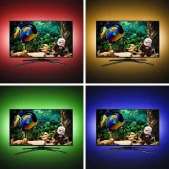 LED Strip Lights Waterproof 1M RGB Tiktok Lights 60 LEDs 5050 SMD 10mm 1M LED LED Strip Lights 17-Key Remote Controller RGB Tiktok Lights TV Background Light IP65