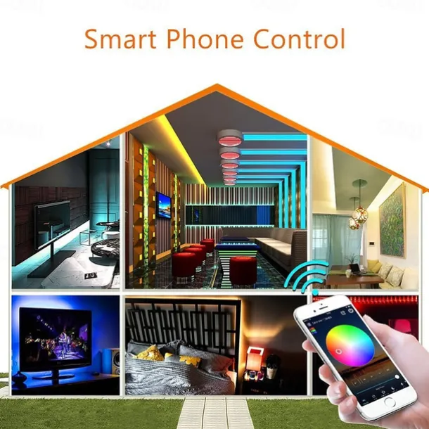 LED Strip Lights WiFi Smart app Controlled Kit 20m 66ft RGB Color Changing SMD 5050 Work with Smartphone Google Alexa 12V 20A Power Supply