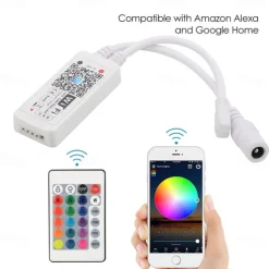 LED Strip Lights WiFi Smart app Controlled Kit 20m 66ft RGB Color Changing SMD 5050 Work with Smartphone Google Alexa 12V 20A Power Supply