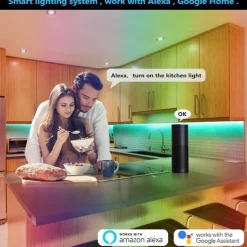 LED Strip Lights WiFi Smart app Controlled Kit 20m 66ft RGB Color Changing SMD 5050 Work with Smartphone Google Alexa 12V 20A Power Supply