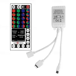 LED Strip Lights (2x5M)10M 32.8ft 2835 RGB 600LEDs 8mm Strips Lighting Flexible Color Changing with 44 Key IR Remote Ideal for Home Kitchen Christmas TV Back Lights DC 12V