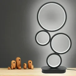 LED Table Lamp Black Modern Dimmable Bedside Table Lamp 18W 3 Color Modes Applicable to Living Room Bedroom Office Bedside Cabinet and Bookcase