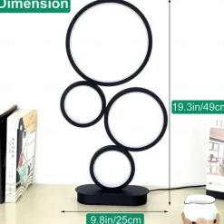 LED Table Lamp Black Modern Dimmable Bedside Table Lamp 18W 3 Color Modes Applicable to Living Room Bedroom Office Bedside Cabinet and Bookcase