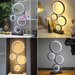 LED Table Lamp Black Modern Dimmable Bedside Table Lamp 18W 3 Color Modes Applicable to Living Room Bedroom Office Bedside Cabinet and Bookcase