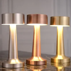 LED Table Lamp Dumbbell 16-Color Usb Rechargeable Hotel Desk Lamp Touch Dimming Restaurant Bar Atmosphere Lamp Retro Simple Lamp