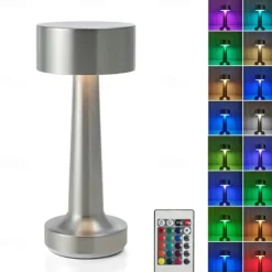 LED Table Lamp Dumbbell 16-Color Usb Rechargeable Hotel Desk Lamp Touch Dimming Restaurant Bar Atmosphere Lamp Retro Simple Lamp