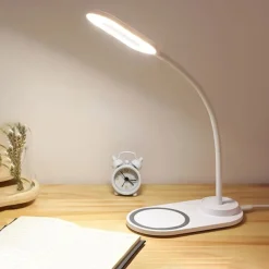 LED Table Lamp Wireless Charging for Samsung S20/S10/Note10 Fast Wireless Charger For iPhone 12 11Pro/Xr/Xs/8 Adjustable