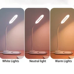 LED Table Lamp Wireless Charging for Samsung S20/S10/Note10 Fast Wireless Charger For iPhone 12 11Pro/Xr/Xs/8 Adjustable