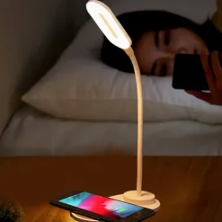LED Table Lamp Wireless Charging for Samsung S20/S10/Note10 Fast Wireless Charger For iPhone 12 11Pro/Xr/Xs/8 Adjustable