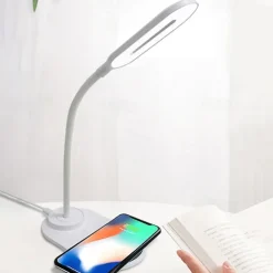 LED Table Lamp Wireless Charging for Samsung S20/S10/Note10 Fast Wireless Charger For iPhone 12 11Pro/Xr/Xs/8 Adjustable