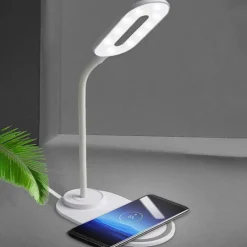 LED Table Lamp Wireless Charging for Samsung S20/S10/Note10 Fast Wireless Charger For iPhone 12 11Pro/Xr/Xs/8 Adjustable