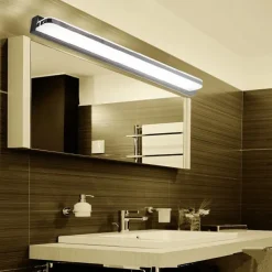 LED Vanity Light Mirror Front Lamp Stainless Steel Mirror Headlight 28.3in 16W Led Bathroom Makeup Lamp Moistureproof Simple Acrylic