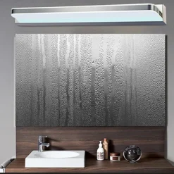 LED Vanity Light Mirror Front Lamp Stainless Steel Mirror Headlight 28.3in 16W Led Bathroom Makeup Lamp Moistureproof Simple Acrylic