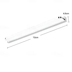 LED Vanity Light Mirror Front Lamp Stainless Steel Mirror Headlight 28.3in 16W Led Bathroom Makeup Lamp Moistureproof Simple Acrylic