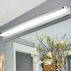 LED Vanity Light Mirror Front Lamp Stainless Steel Mirror Headlight 28.3in 16W Led Bathroom Makeup Lamp Moistureproof Simple Acrylic