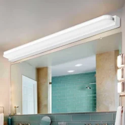 LED Vanity Light Mirror Front Lamp Stainless Steel Mirror Headlight 28.3in 16W Led Bathroom Makeup Lamp Moistureproof Simple Acrylic