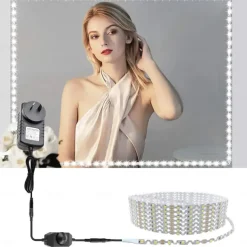 LED Vanity Mirror Light Kit 2-5 Meters Bendable without Cutting Vanity Table Vanity Mirror Dressing Room Dimmable Flexible Strip Kit with Dimmer and Power Supply Mirror not Included