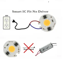 LED 3W 5W 7W 9W COB Chip Lamp 220V Smart IC No Need Driver LED Bulb for Flood Light Spotlight Diy Lighting Cold white Warm white