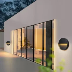 Led Wall Lamp，Outdoor Modern Style Metal Acrylic Wall Lamp, Suitable For Corridors, Entrances And Courtyards,Warm White 85-265V