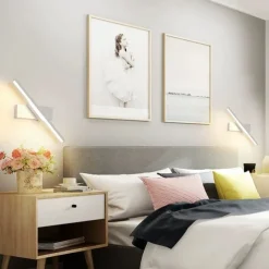 LED Wall Lamps Nordic Modern Minimalist Wall Lamp Creative Staircase Bedside Lamp 330° Rotating Living Room Wall Lamp Warm White/White 110-240V