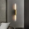 LED Wall Light Copper Glass Indoor Wall Lights Modern Minimalist Style Aluminum Living Room Bedroom Corridor Wall Light 110-240V