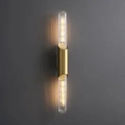 LED Wall Light Copper Glass Indoor Wall Lights Modern Minimalist Style Aluminum Living Room Bedroom Corridor Wall Light 110-240V
