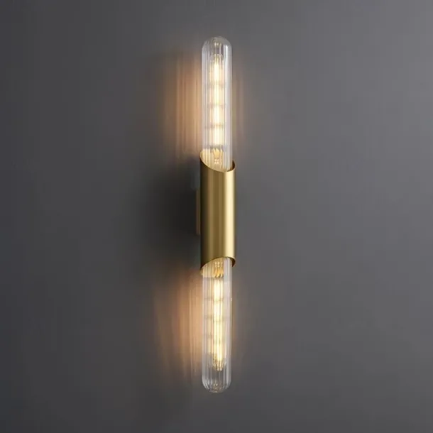 LED Wall Light Copper Glass Indoor Wall Lights Modern Minimalist Style Aluminum Living Room Bedroom Corridor Wall Light 110-240V