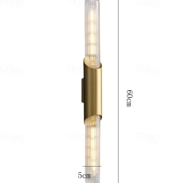 LED Wall Light Copper Glass Indoor Wall Lights Modern Minimalist Style Aluminum Living Room Bedroom Corridor Wall Light 110-240V