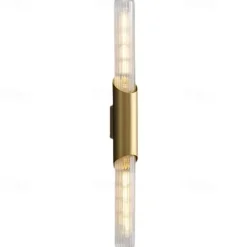 LED Wall Light Copper Glass Indoor Wall Lights Modern Minimalist Style Aluminum Living Room Bedroom Corridor Wall Light 110-240V