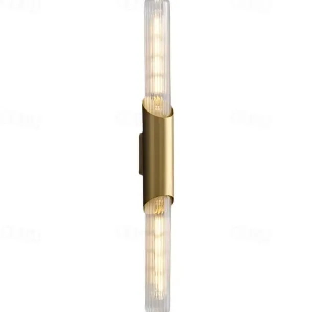 LED Wall Light Copper Glass Indoor Wall Lights Modern Minimalist Style Aluminum Living Room Bedroom Corridor Wall Light 110-240V