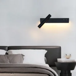LED Wall Lights Indoor Adjustable Wall Lights with Switch Lighting Fixture Lamps Warm White Wall Lighting for Bedroom Study Office 110-240V