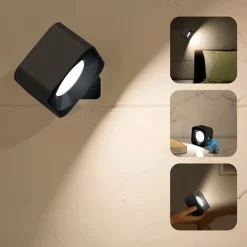 LED Wall Mounted Reading Lights Wall Sconces with 3 Color Temperatures & 3 Brightness Levels Rechargeable Battery Magnetic Ball 360Rotation Touch Control Lamps for Kids Study Bedside Closet
