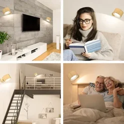 LED Wall Mounted Reading Lights Wall Sconces with 3 Color Temperatures & 3 Brightness Levels Rechargeable Battery Magnetic Ball 360Rotation Touch Control Lamps for Kids Study Bedside Closet