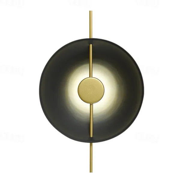 LED Wall Sconce Copper Circle Design Indoor Wall Light Fixtures for Living Room Bedroom 3000K E26 Metal Bathroom Lighting