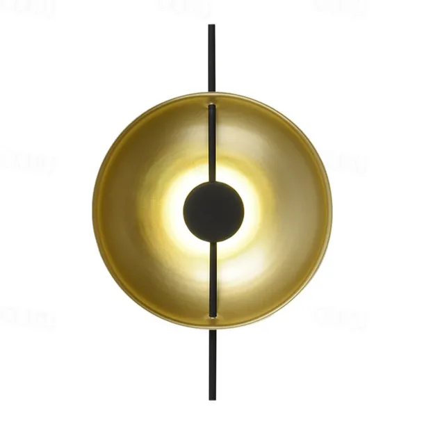 LED Wall Sconce Copper Circle Design Indoor Wall Light Fixtures for Living Room Bedroom 3000K E26 Metal Bathroom Lighting