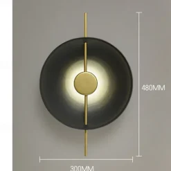 LED Wall Sconce Copper Circle Design Indoor Wall Light Fixtures for Living Room Bedroom 3000K E26 Metal Bathroom Lighting