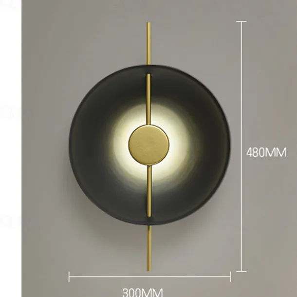 LED Wall Sconce Copper Circle Design Indoor Wall Light Fixtures for Living Room Bedroom 3000K E26 Metal Bathroom Lighting