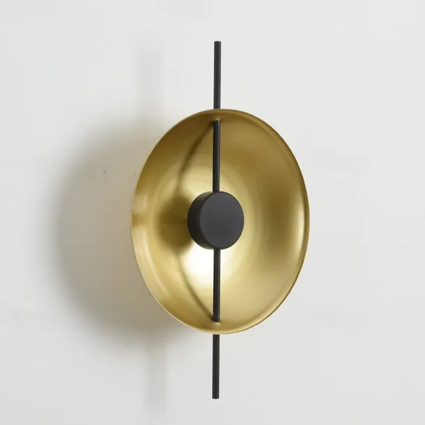 LED Wall Sconce Copper Circle Design Indoor Wall Light Fixtures for Living Room Bedroom 3000K E26 Metal Bathroom Lighting