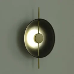 LED Wall Sconce Copper Circle Design Indoor Wall Light Fixtures for Living Room Bedroom 3000K E26 Metal Bathroom Lighting