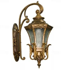 LED Wall Sconce Lighting Fixture Antique Wall Sconce Lantern External Waterproof Rustproof Aluminum Glass Lantern Wall Lamp Lantern Courtyard Garden Balcony Villa Decorative Lights