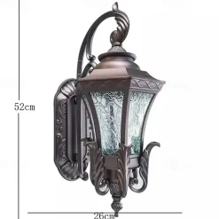 LED Wall Sconce Lighting Fixture Antique Wall Sconce Lantern External Waterproof Rustproof Aluminum Glass Lantern Wall Lamp Lantern Courtyard Garden Balcony Villa Decorative Lights