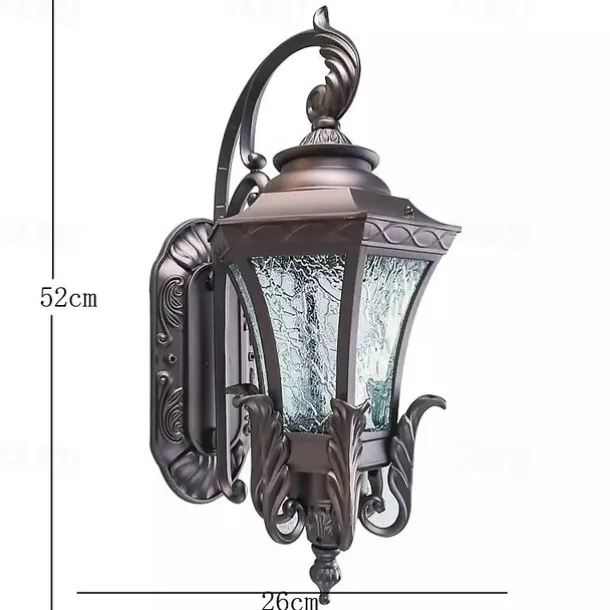LED Wall Sconce Lighting Fixture Antique Wall Sconce Lantern External Waterproof Rustproof Aluminum Glass Lantern Wall Lamp Lantern Courtyard Garden Balcony Villa Decorative Lights