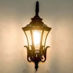 LED Wall Sconce Lighting Fixture Antique Wall Sconce Lantern External Waterproof Rustproof Aluminum Glass Lantern Wall Lamp Lantern Courtyard Garden Balcony Villa Decorative Lights