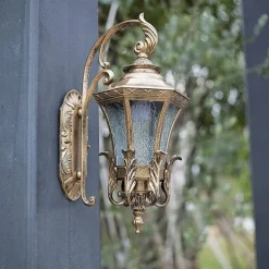 LED Wall Sconce Lighting Fixture Antique Wall Sconce Lantern External Waterproof Rustproof Aluminum Glass Lantern Wall Lamp Lantern Courtyard Garden Balcony Villa Decorative Lights